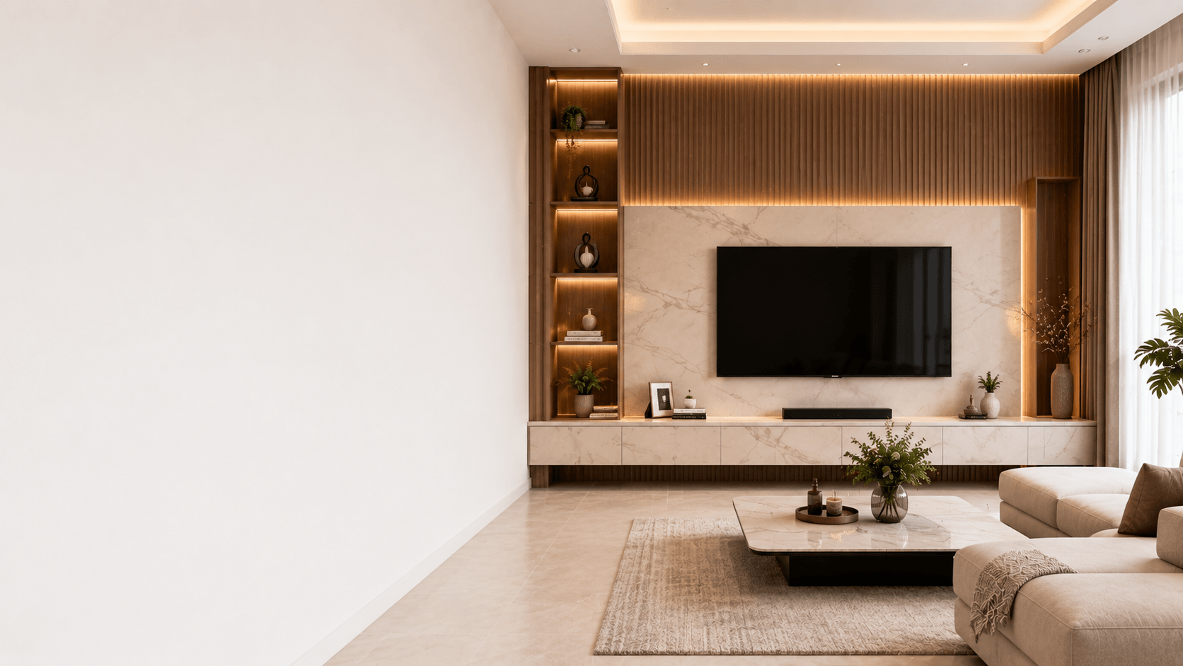 Bespoke living room interiors that inspire. — Interior Design by Zemara Spaces in Pune